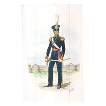 OFFICER ROYAL MARINES ARTILLERY.. 1844 uniform postcard R. M. Museum, Portsmouth