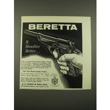 1961 Beretta Jaguar Pistol Ad - It handles better