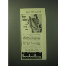 1948 Hammacher Schlemmer General Eletric Automatic Foot Warmer Ad - Warm friend