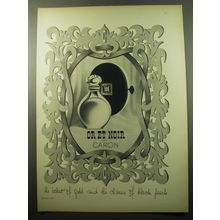 1950 Caron Or Et Noir Perfume Ad - the eclat of gold and the charm of pearls