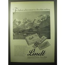 1950 Lindt Swiss Chocolate Ad - The highest achievement in chocolate-making