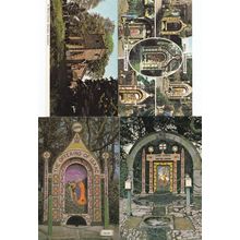 Tissington Church Well Derby 4x Postcard s