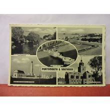 multiview, PORTSMOUTH & SOUTHSEA. HAMPSHIRE used postcard 1958 pm =
