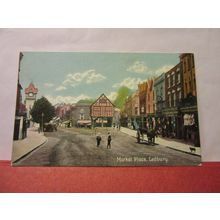 THE MARKET PLACE, LEDBURY, HEREFORDSHIRE, unused antique postcard by Shurey's =