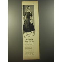 1954 Saks Fifth Avenue Dress Ad - In figurine sizes: our own silk shantung
