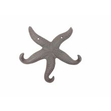 Pack Of 2] Cast Iron Wall Mounted Decorative Metal Starfish Triple Hook 8""