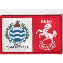 Scout Double Badge UK Kent/Royal Tonbridge Wells - White Back (M124)