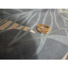 womens vintage avon gold tone and white stone ring size O