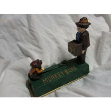 Vintage Vintage Bits and Pieces - Jumping Monkey Cast Iron Bank - Collectible
