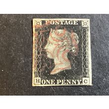 ICOLLECTZONE Great Britain 1 Penny Black Pl 6 Cross HC Four margins