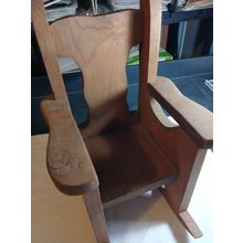 Vintage Wooden Rocking Chair 13" For Dolls Handcrafted Classic Look