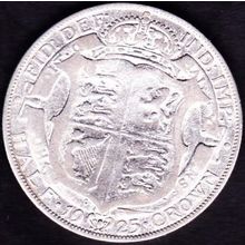 1925 Great Britain 1 Half Crown (2 & Half Shillings) Silver Coin