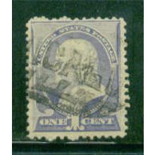 Used 212 1c Benjamin Franklin Barely Clears M01472