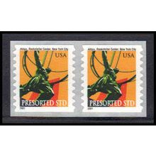 3520 10c Atlas Statue Fine MNH Pair Z4842