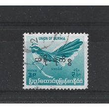 Burma.O198 3p White-browed Fantail (Green).Fine Used.Jul25a
