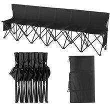 6 Seat Portable Folding Sport Bench Outdoor Camping Chair with Carry Bag