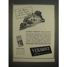1947 Vermont Publicity Service Ad - for the summer in the green mountains