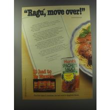 1988 Hunt's Spaghetti Sauce Traditional Ad - Ragu, move over!