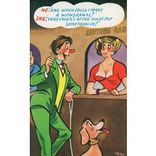 Savings Bank Building Society Secretary 1970s Comic Humour Postcard