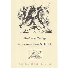 Battle Of Hastings Sussex Rare Map Sussex Shell Petrol Postcard