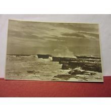 HIGH TIDE, FILEY BRIGG, YORKSHIRE unused antique postcard RP by WHS =