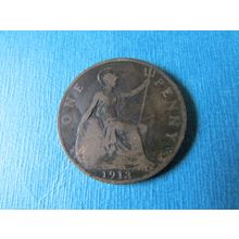 1913 GEORGE V ONE PENNY FREE POST.