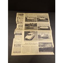 1949 Parade Magazine Page Davis Three Wheeler Car Article Burma Shave Ad