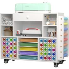 Craft Organization and Storage Cart Compatible with Cricut Machine, Rolling Craf