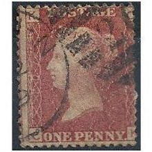 1864 SG43 1d Red Plate 207 Good/Fine Used "CK"