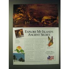 1989 Puerto Rico Tourism Ad - Raul Julia - Explore my island's ancient secret