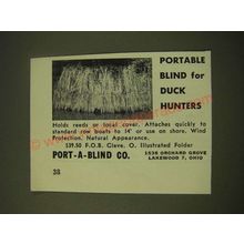 1950 Port-a-Blind Co. Ad - Portable Blind for Duck Hunters