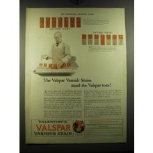 1921 Valentine's Valspar Varnish Stain Advertisement