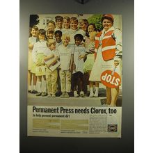 1969 Clorox Bleach Ad - Permanent Press needs Clorox, too