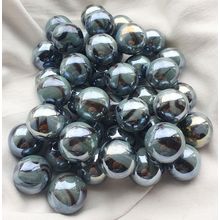 ELECTRIC EEL - *DISCONTINUED* - 12 Beautiful Grey Glass Marbles, 22mm, Brand New
