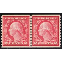 454, Mint VF NH 2¢ Coil Pair With PSE Certificate * Stuart Katz