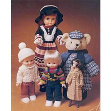 Vintage Doll Knitting Pattern Patons #C38/23 Fashion Designs for Dolls 28-61cm