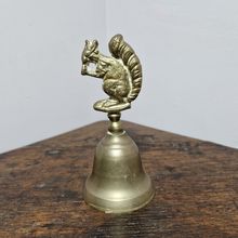 Small Vintage Brass Squirrel Topped Bell