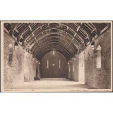 Interior, Barn Built in 1196, Torre Abbey, Torquay, c.1930s - JH Wilson Postcard