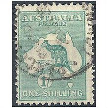 Australia 1916 SG40 1s Blue-Green Fine.Used.