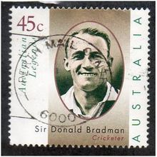 AUS 1997 45c ' AUSTRALIAN LEGENDS (1ST SERIES) -BRADMAN' FINE USED (EBID14-922)