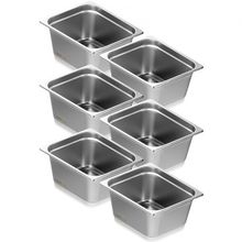 6 Pack Hotel Pans, 1/2 Size Anti-Jam Steam Pan, 0.8mm Thick Stainless Steel ...