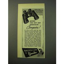 1951 Bausch & Lomb Zephyr-Light 7x35mm Binocular Ad