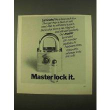 1970 Master LockAd - Laminated Like A Bank Vault Door