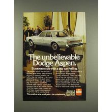 1976 Dodge Aspen Car Ad - Unbelievable