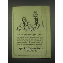 1949 Imperial Typewriters Ad - Do you know this firm Fred?