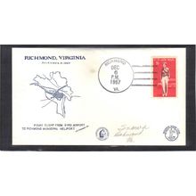 1st Flight Richmond Heliport C68 Earhart (Unkn Cachet-Penciled/A) CV00870