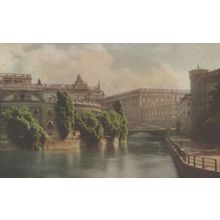 Stockholm Riksbanken Helgeandsholmen Swedish Painting Postcard