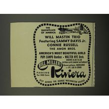 1953 Bill Miller's Riviera Club Ad - The showplace of America Sammy Davis Jr.