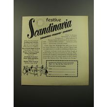 1953 Scandinavian National Travel Commission Ad - Festive Scandinavia
