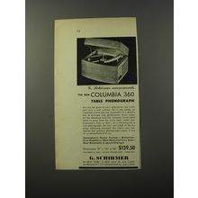 1953 G. Schirmer Columbia 360 Table Phonograph Advertisement